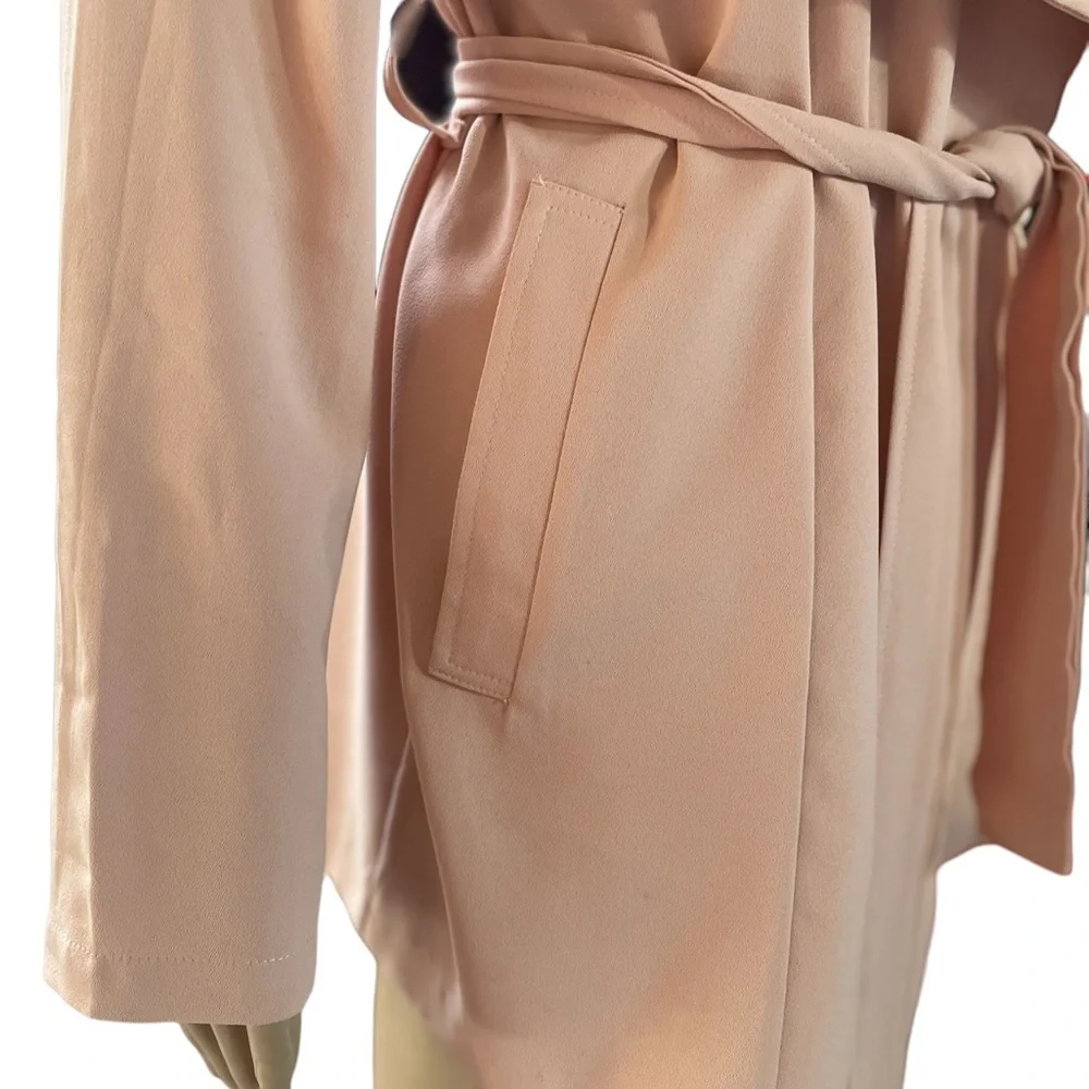 Blue Angel peach belted trench dress/coat - Picture 3 of 15